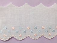 2.5 inch Pink & Blue Swiss Embroidered Edging